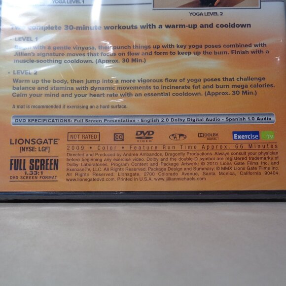 JILLIAN MICHAELS YOGA MELTDOWN New DVD / Levels 1 & 2 Workouts - Picture 5 of 6